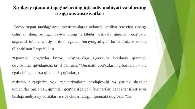 HOSILAVIY MOLIYAVIY VOSITALAR 2