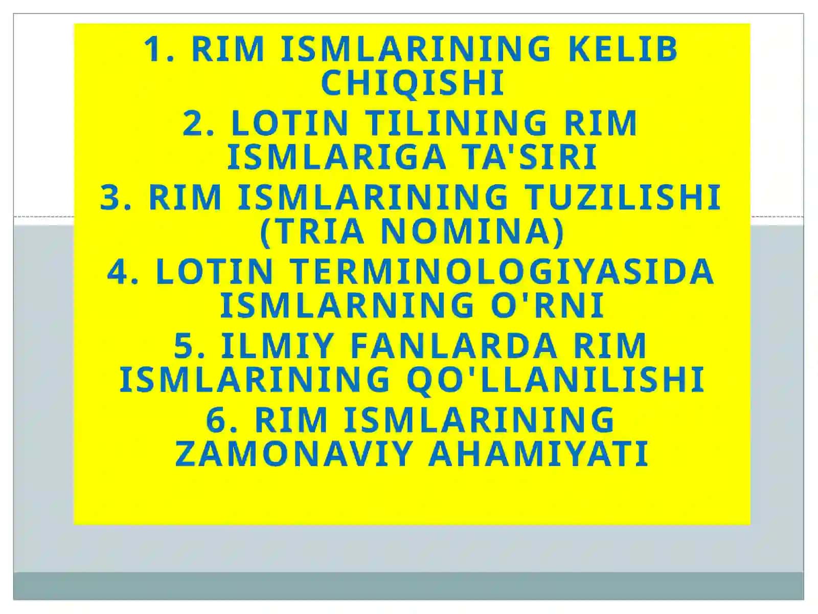 Rimismlar va lotin tili terminologiyasi 2