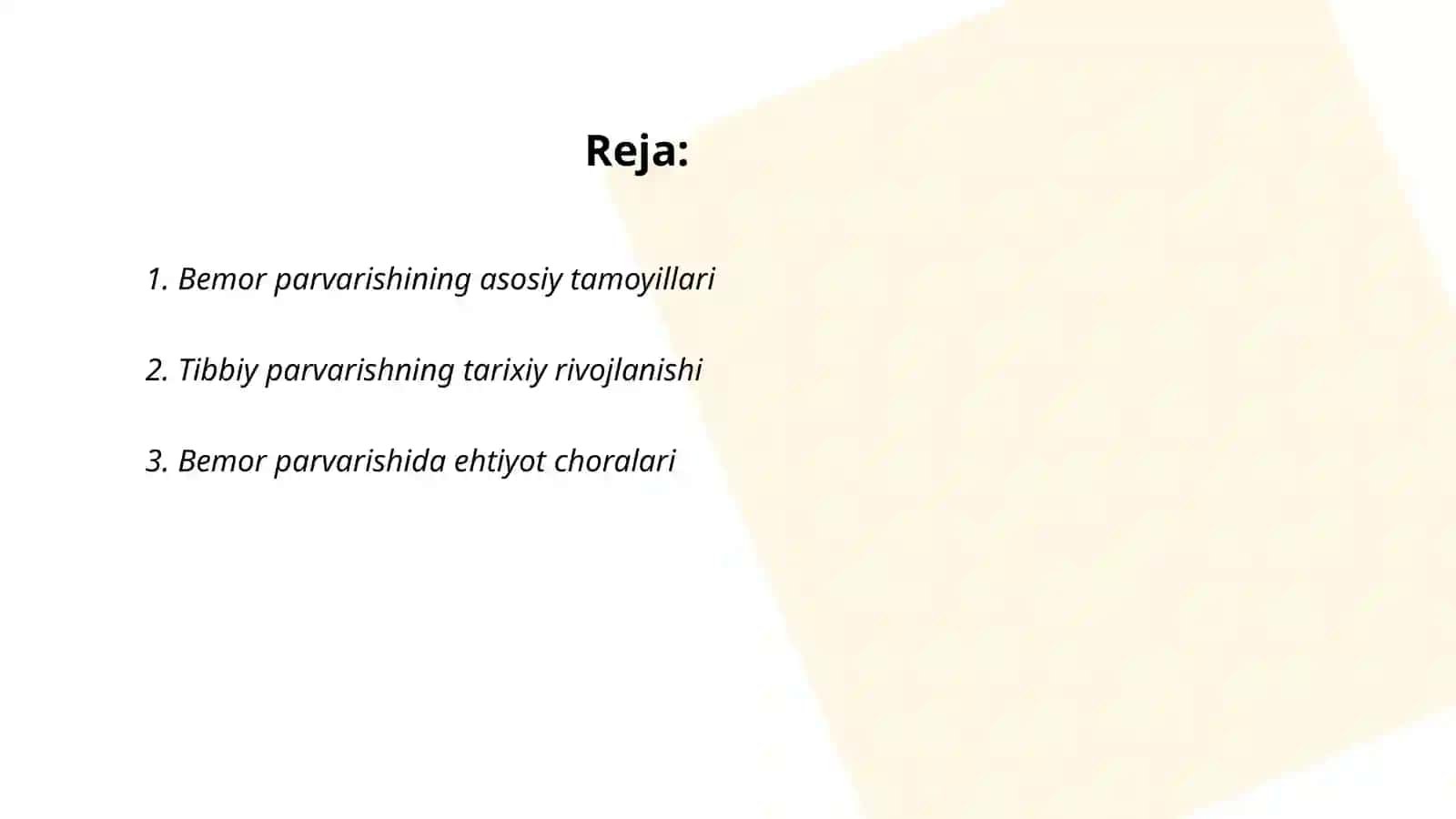Bemor parvarishining ahamiyati va usullari 2