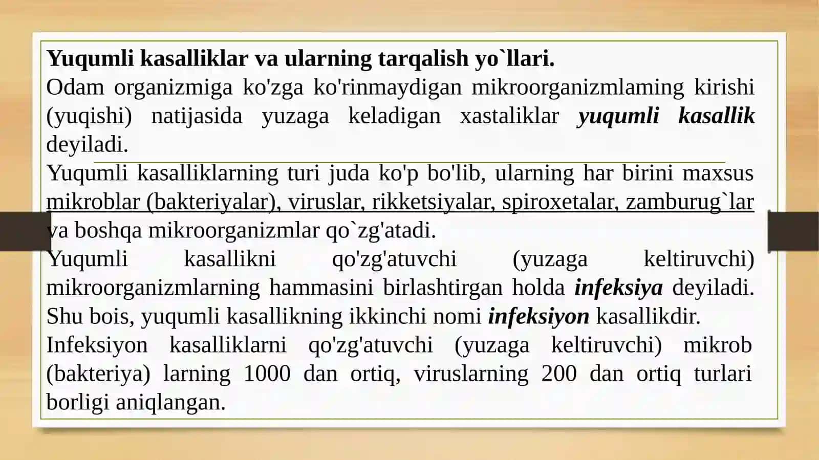 Yuqumlikasalliklar va vaularning oldini olish 2