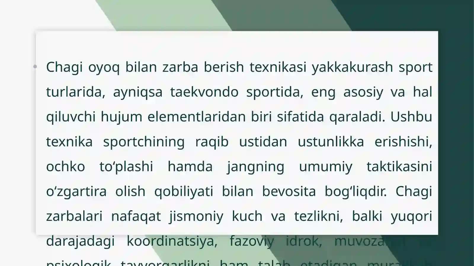 Chagi oyoq bilan zarba berish 2