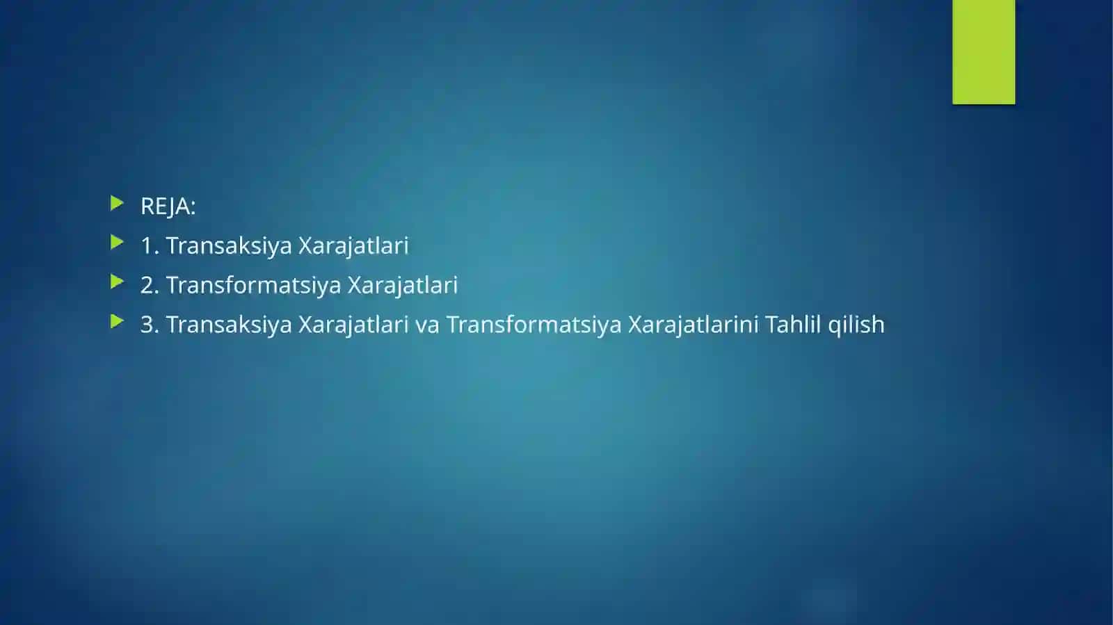 Transaksiya va Transformatsiya Xarajatlari 2