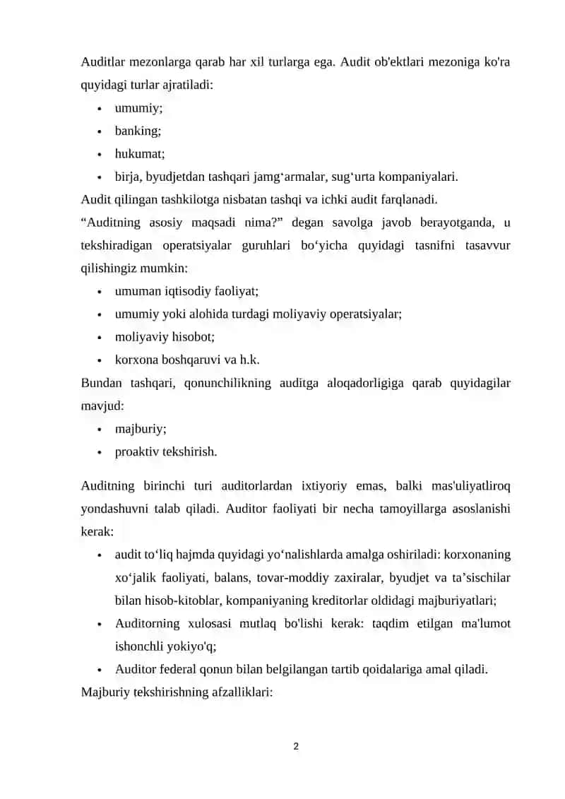 Auditorlik tashkilotlarining professional xizmatlari 2