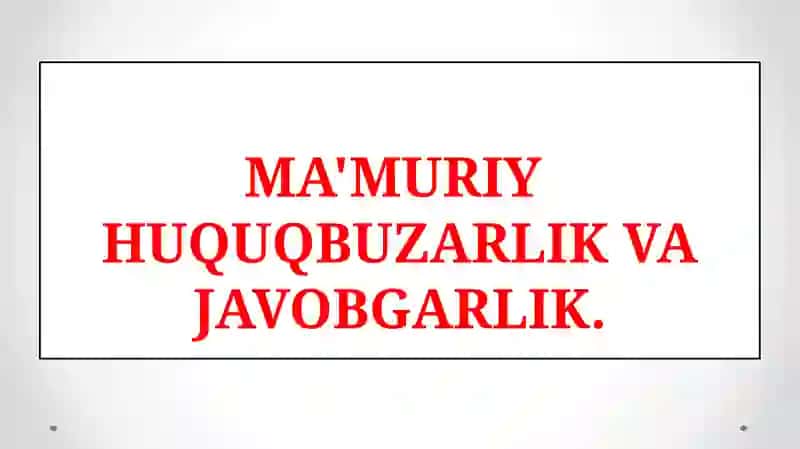 Ma’muriy Huquq II Qism 2