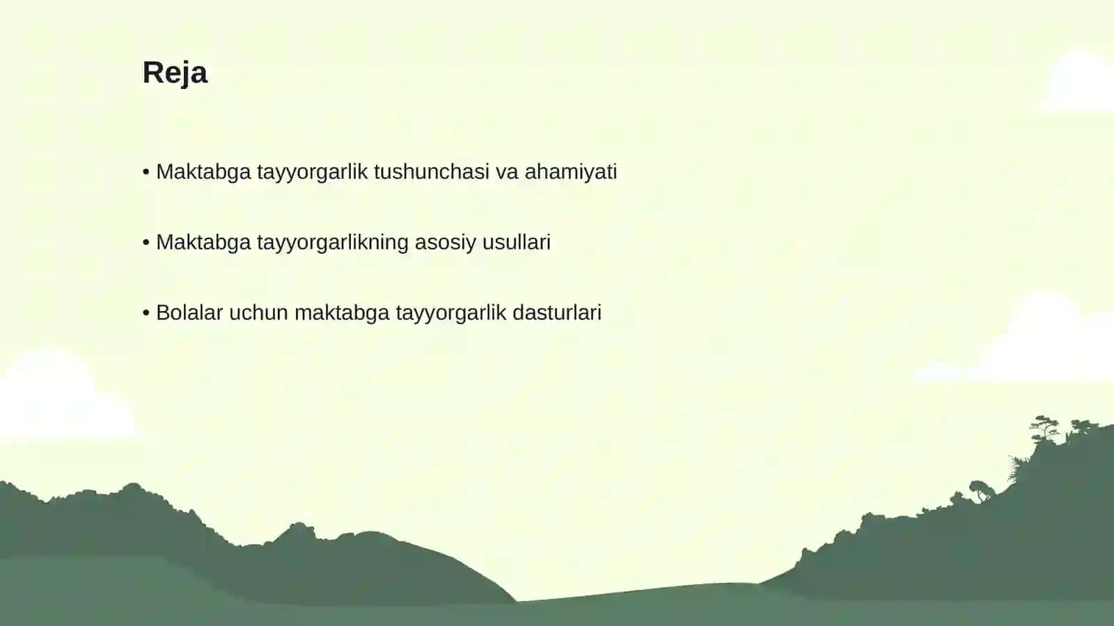 Maktabga tayyorgarlik nazariy asoslari 2