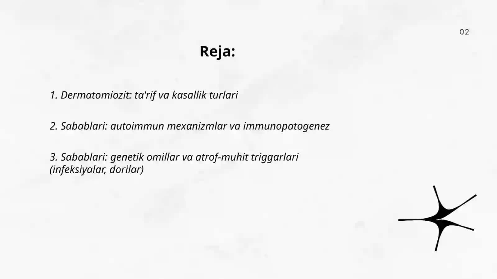 DERMATOMIOZIT KASALLIGI SABABLARI, KLINIK BELGILARI, DAVOLASH, OLDINI OLISH CHORALARI 2