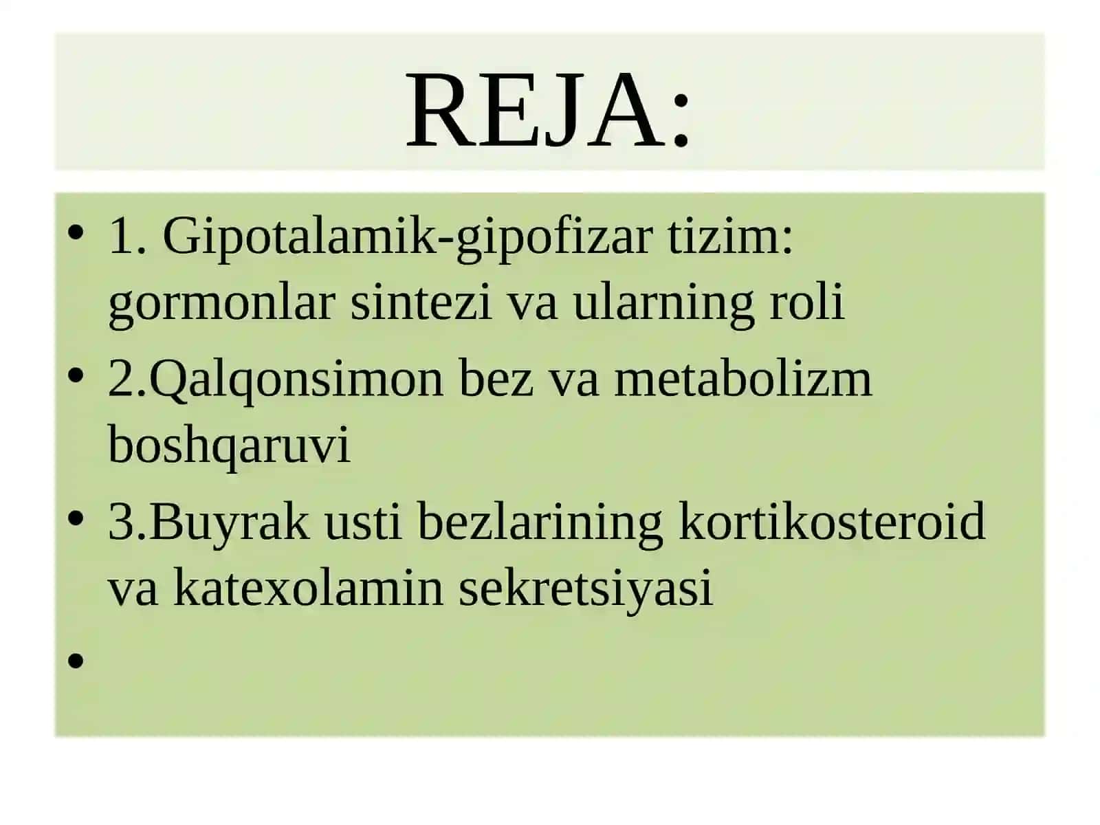 Gormonlarfiziologiyasi:endokrinbezlarvaularningroli 2