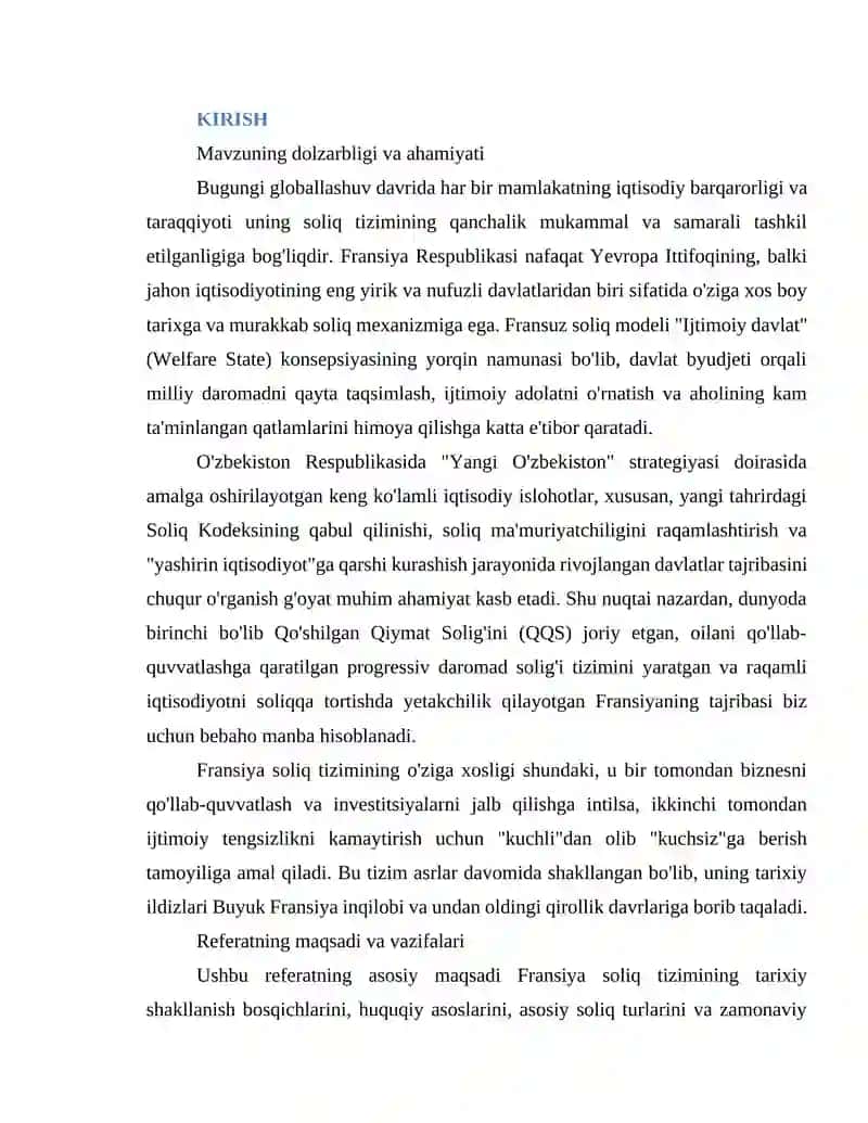 FRANSIYA RESPUBLIKASI SOLIQ TIZIMI 2