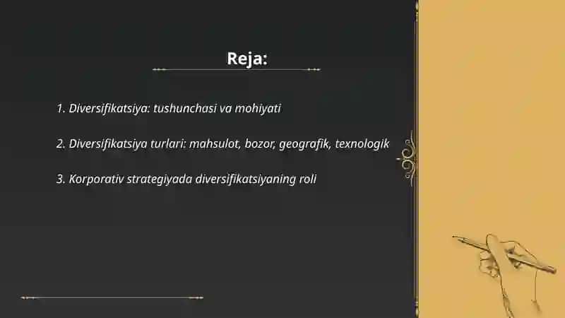 Diversifikatsiya va uning ahamiyati 2