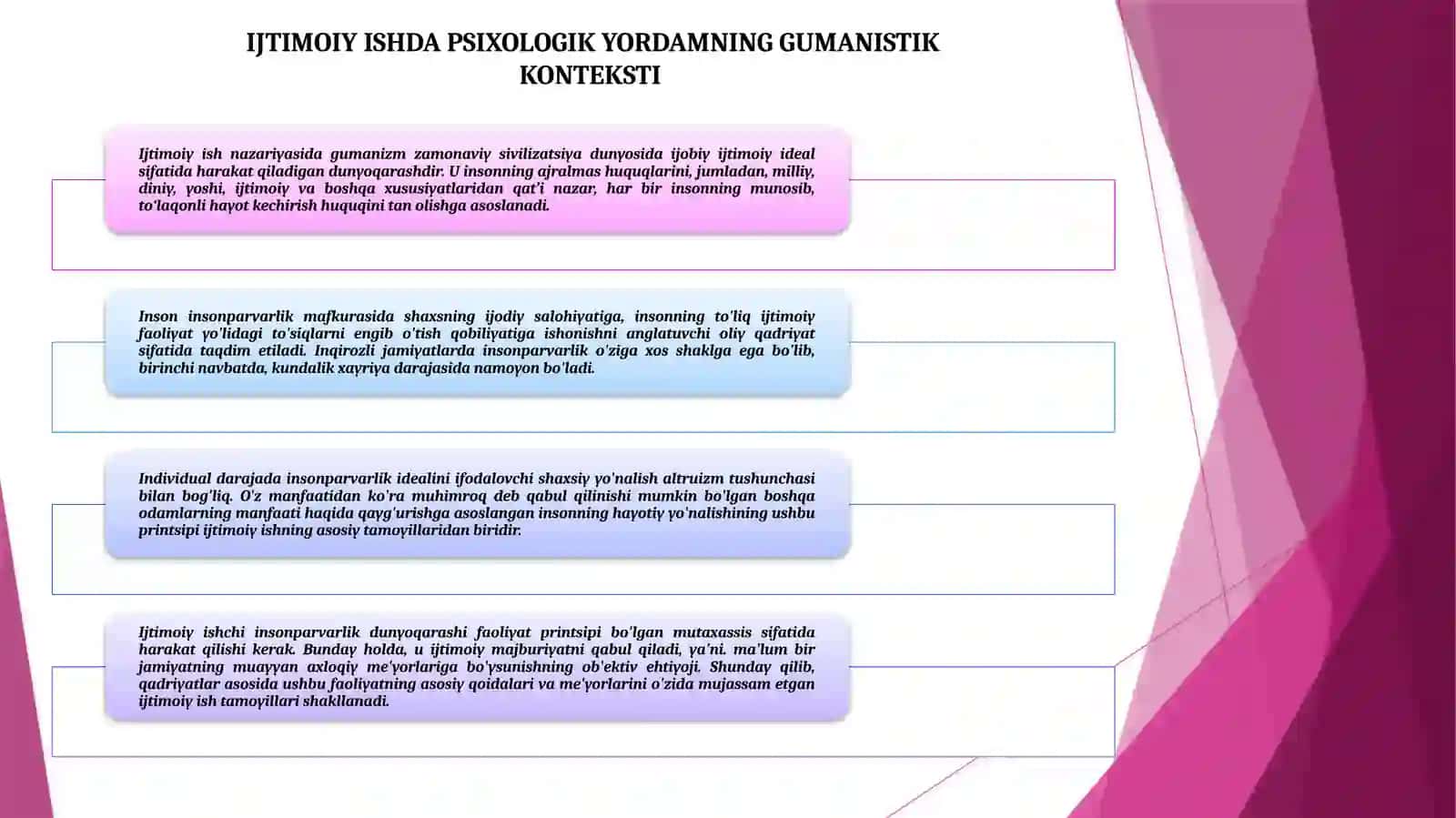 IJTIMOIY ISH AMALIYOTIDA GUMANISTIK YONDASHUV 2