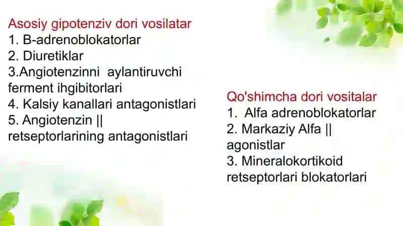 Gipotenziv dori vositalari 2