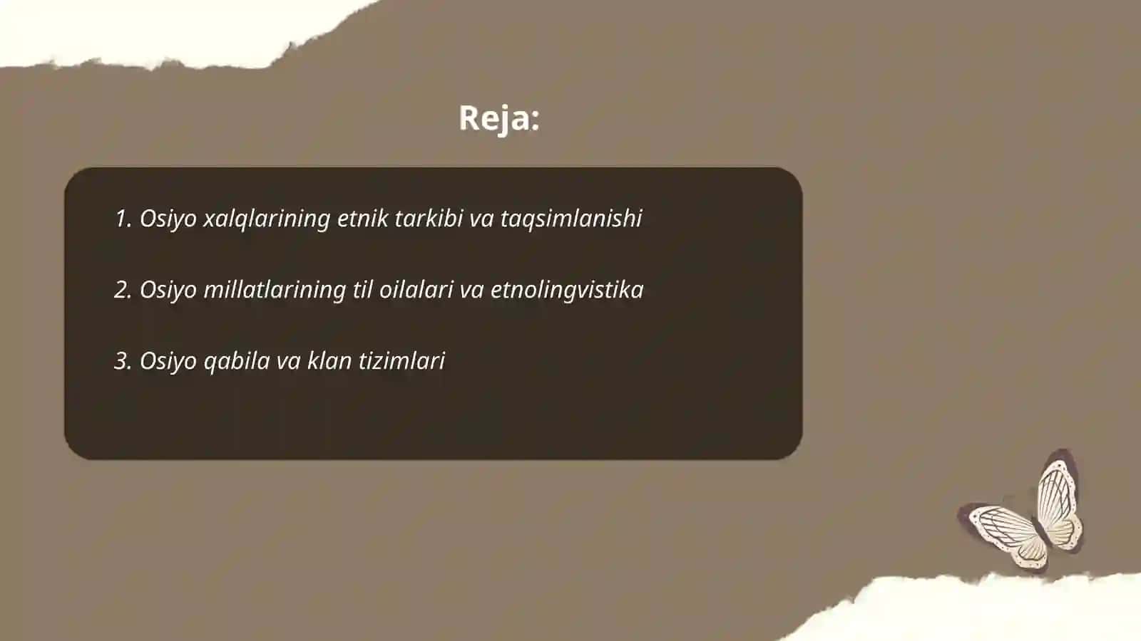 Osiyo xalqlari aholisi etnologiyasi 2