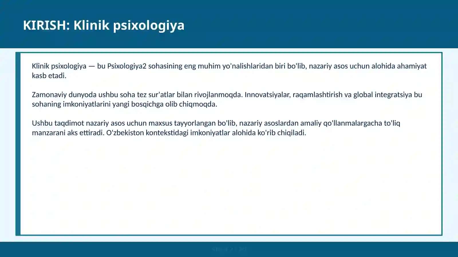 KLINIK PSIXOLOGIYA 2