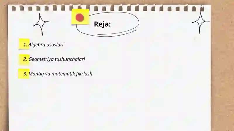 Matematik rivojlanish o‘quv moduli 2