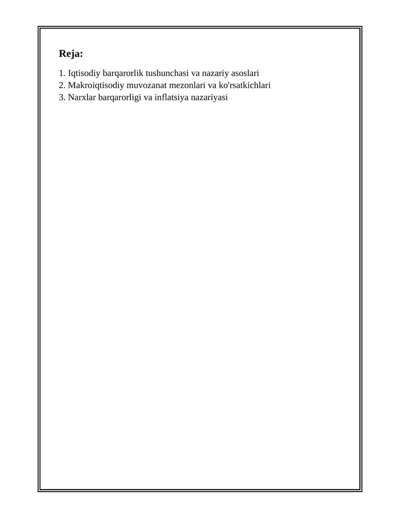 IQTISODIY BARQARORLIK VA MAKROIQTISODIY MUVOZANAT MEZONLARI 2