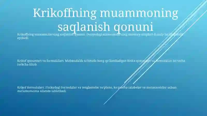 Krikof Qonunlari Va Formulalari 2