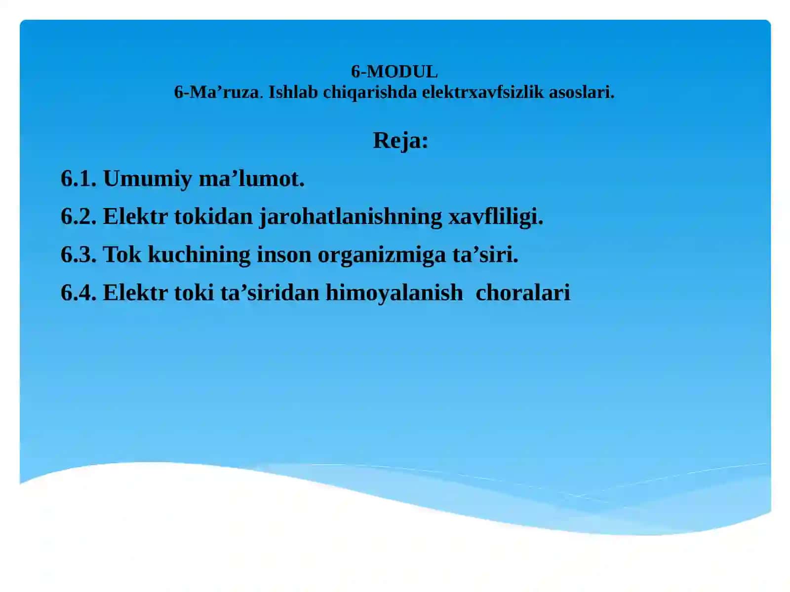 Elektr xavfsizlik asoslari 2