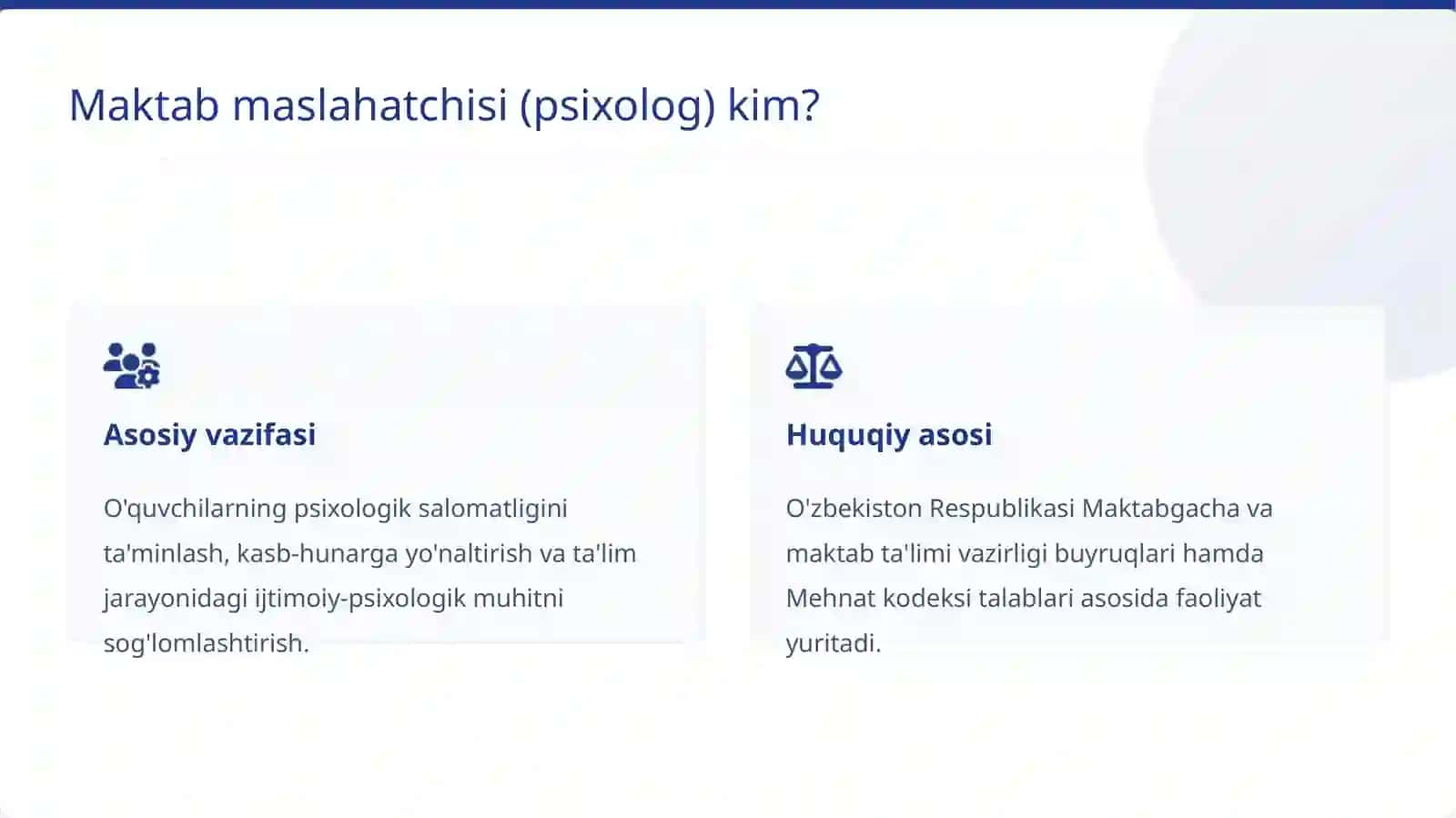 Maktab Maslahatchisi Lavozimi Hujjatlari 2