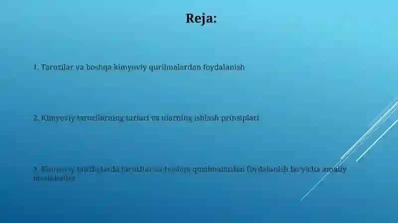 Tarozilar va boshqa kimyoviy qurilmalar ishlatilishi 2