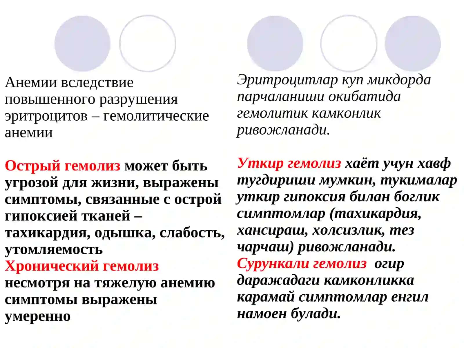 Гемолитические анемии(Гемолитик камконликлар) 2