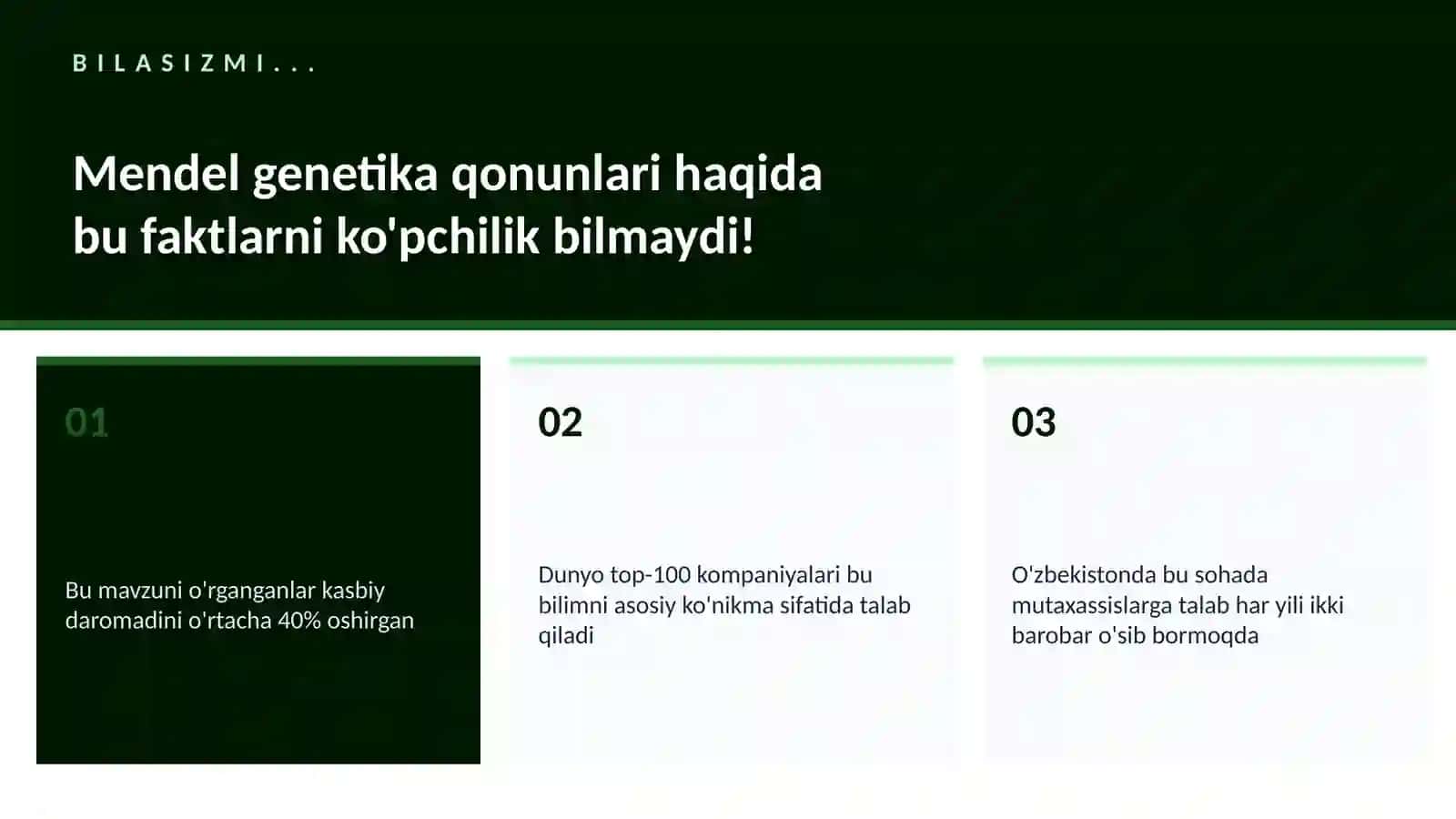 Mendel genetika qonunlari 2
