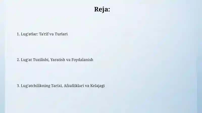 Lug'at va ularning turlari 2