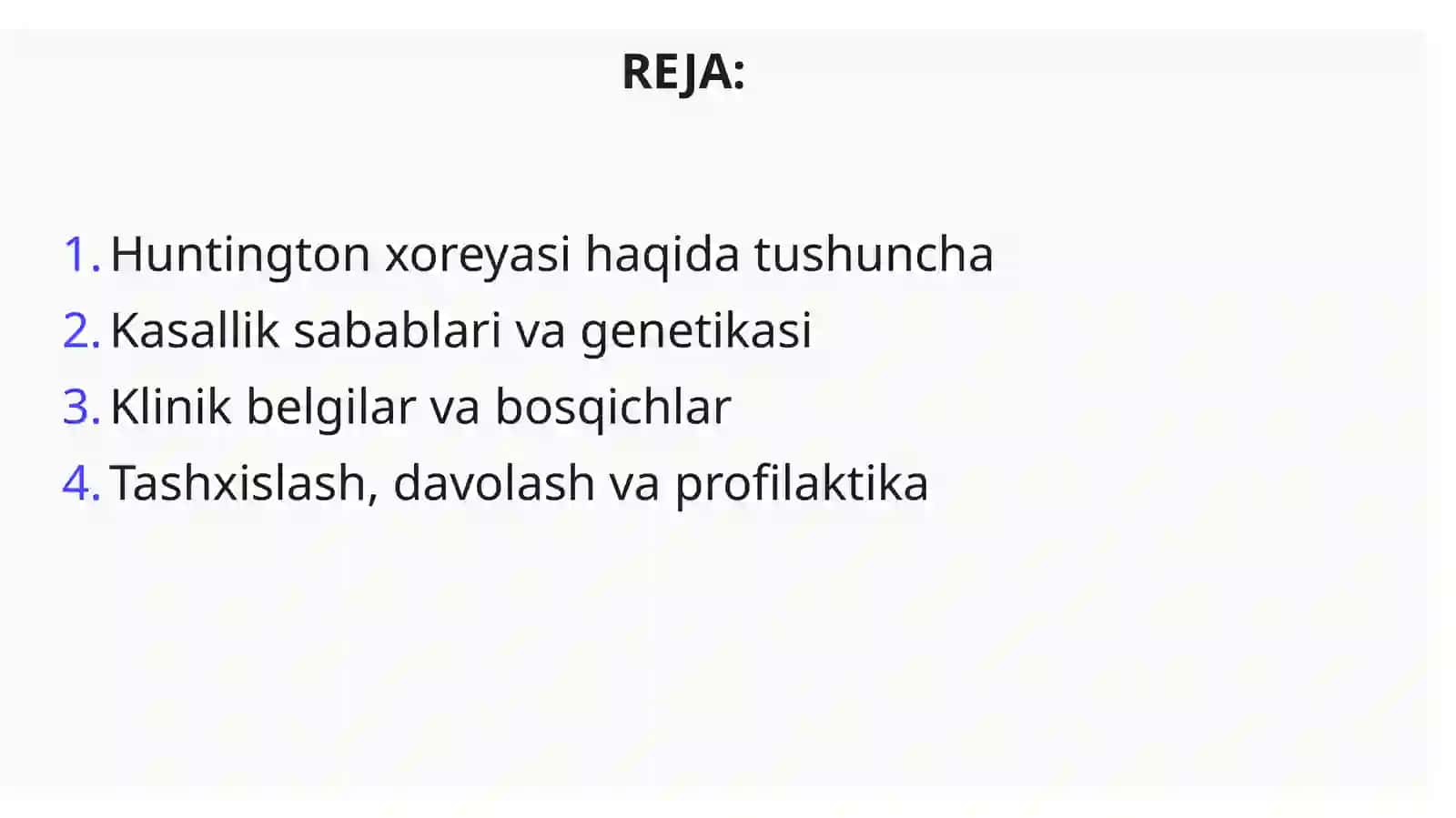 Huntington Xoreyasi — Umumiy Tushuncha 2