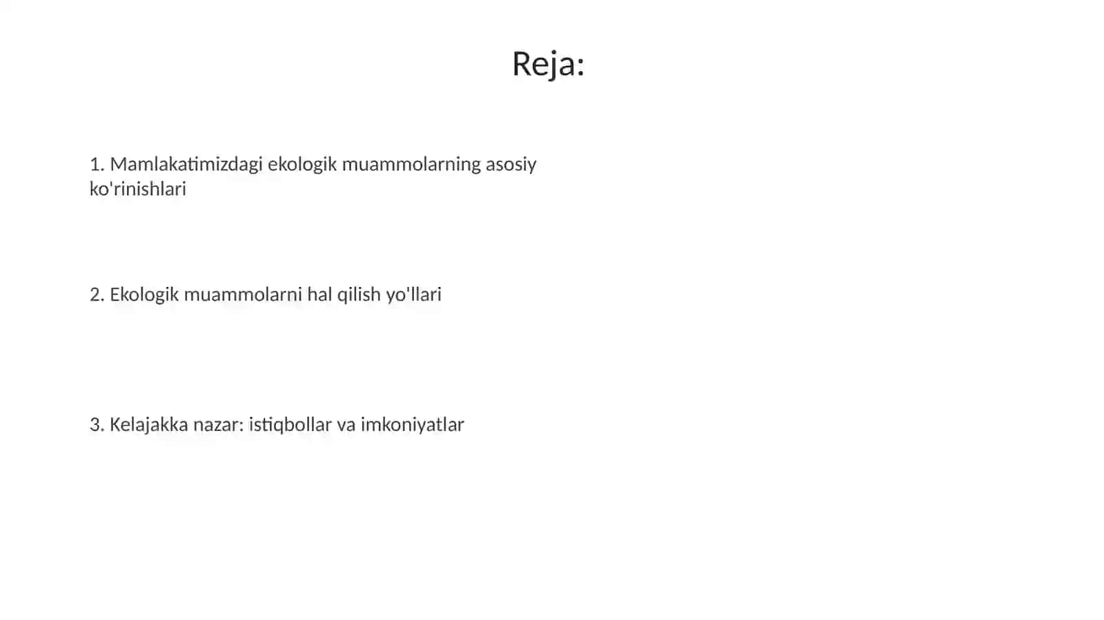 Mamlakatimizdagi ekologik muammolar 2