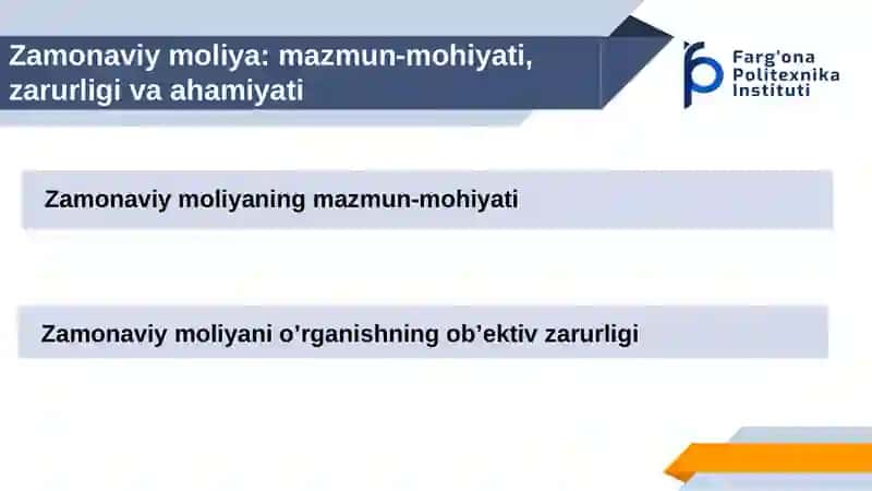 Zamonaviy moliya 2