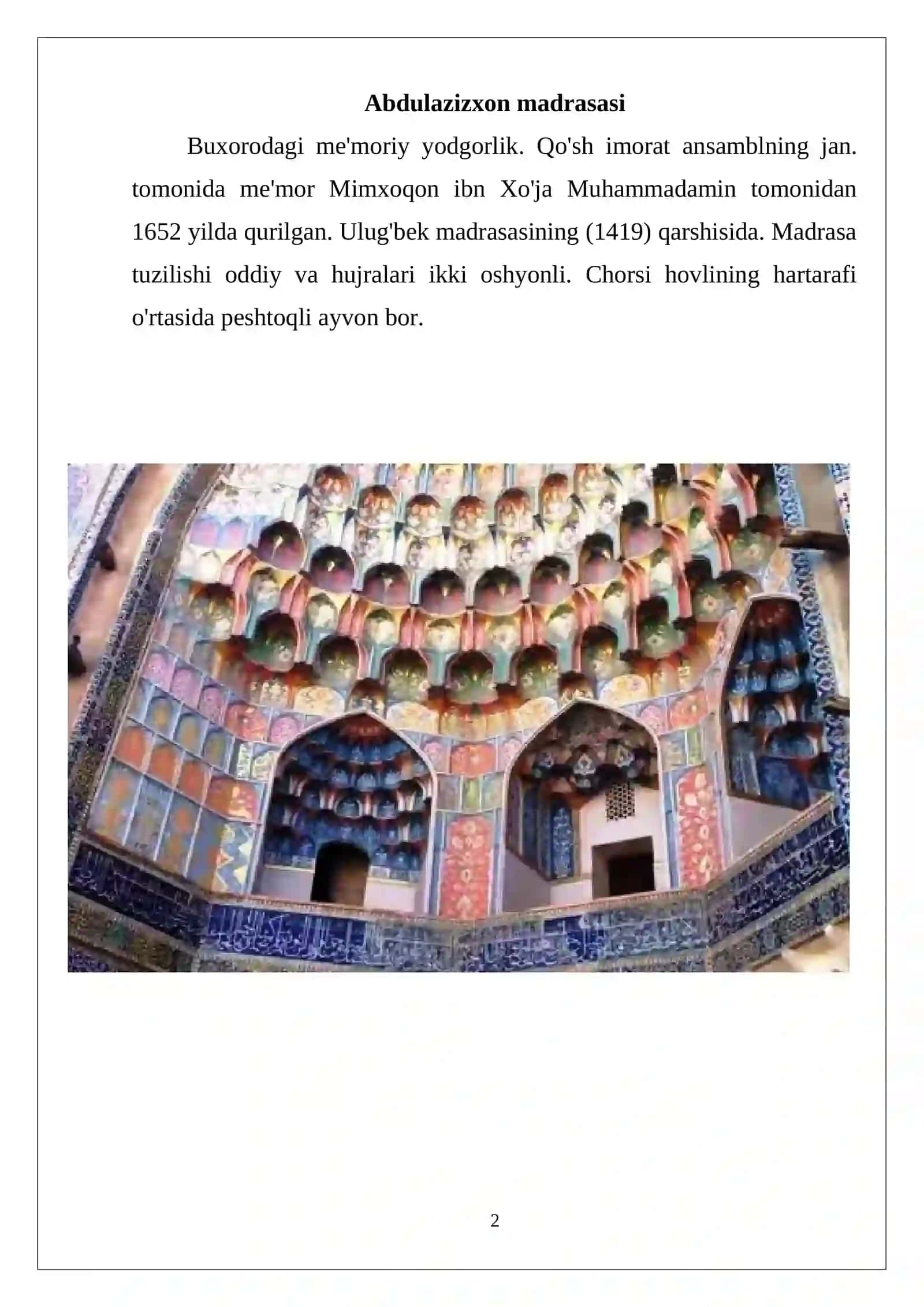 Abdulazizxon madrasasi 2