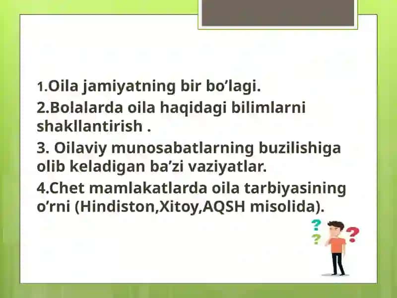 Oiladagi va jamoada gʻojam konfliktlar va ularning yechimlari 2
