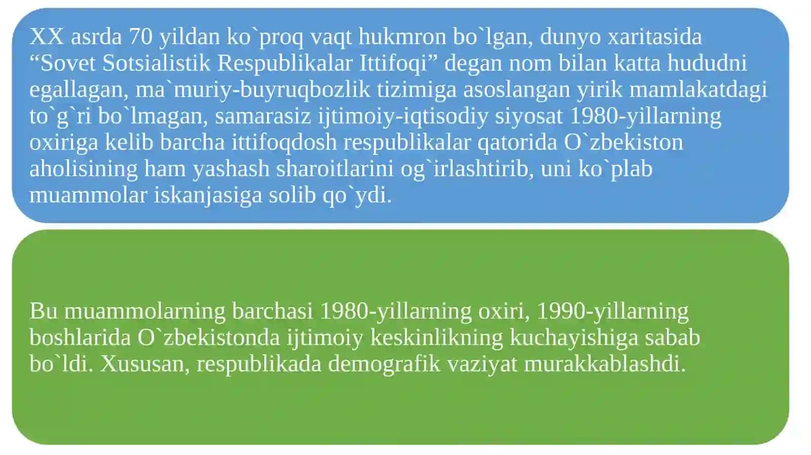 Oʻzbekiston Respublikasidagi ijtimoiy oʻzgarishlar 2