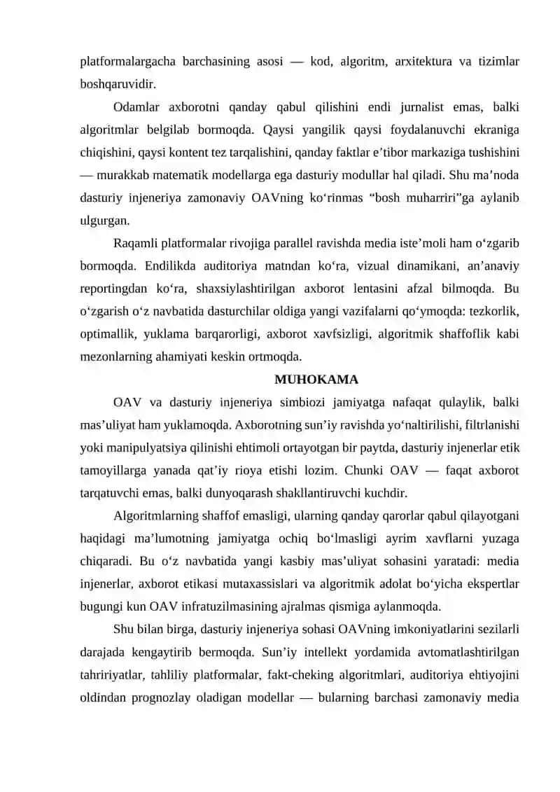 OMMAVIY AXBOROT VOSITALARI VA DASTURIY INJENERIYA: RAQAMLI INQILOBNING IJTIMOIY-MADANIY DINAMIKASI 2