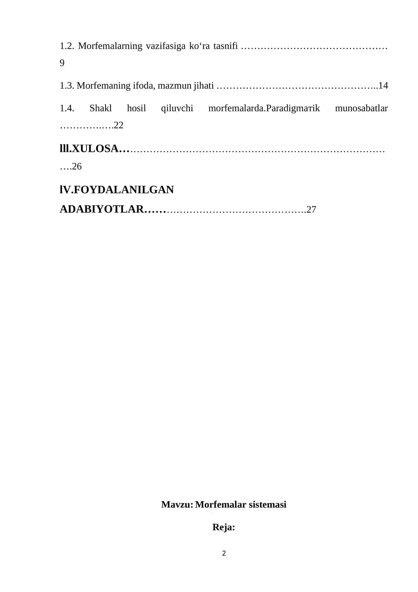 Morfemalar sistemasi 2