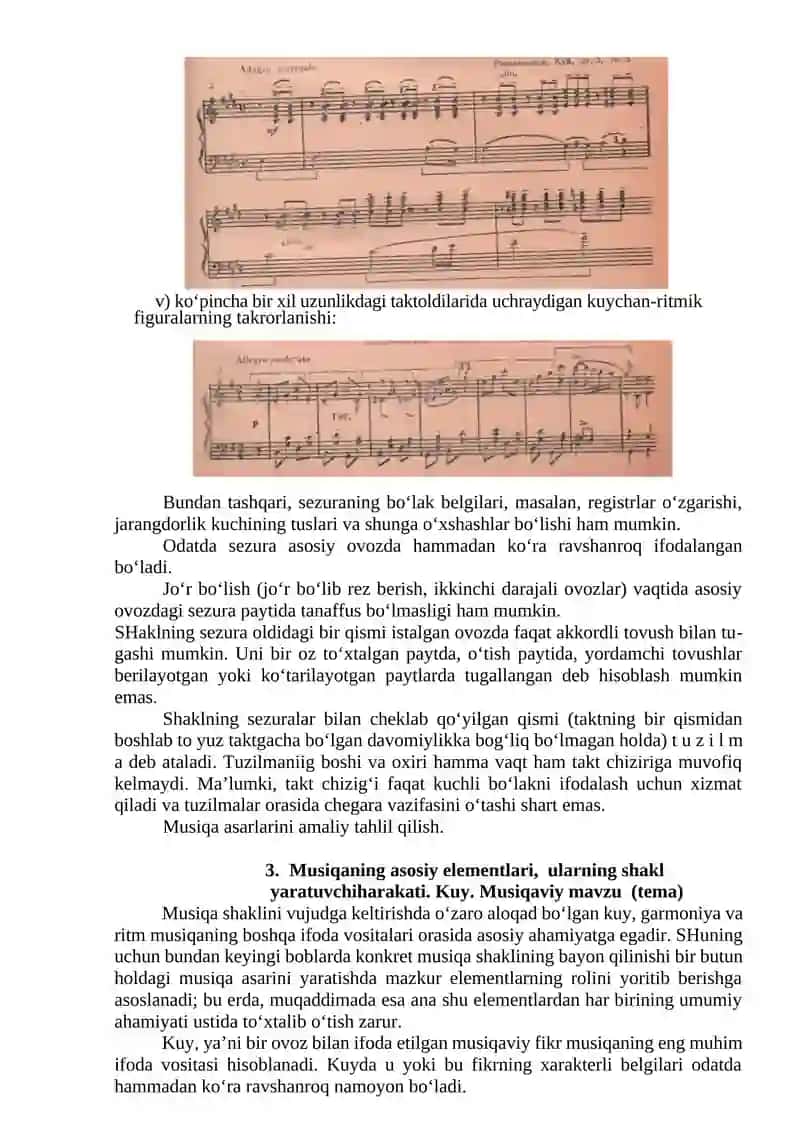 Musiqa shakli va uning eng muhim umumiy asoslari 2