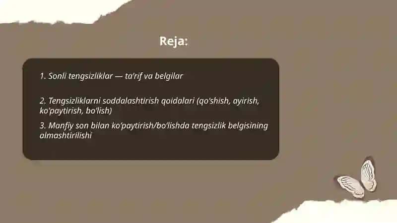 Sonli tengsizliklar 2