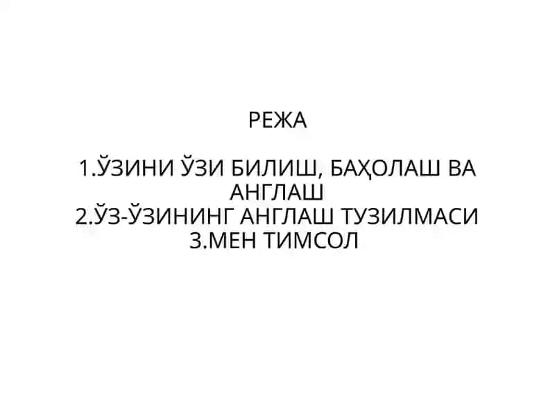 Шахснинг ўзини ўзи англаши 2