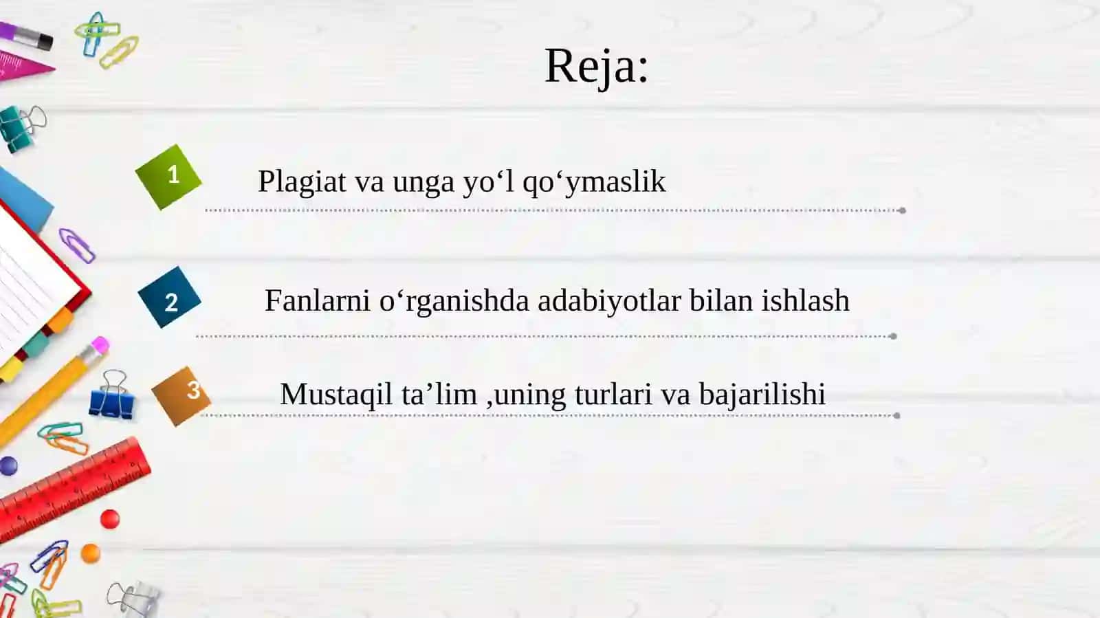 PLAGIAT VA UNGA YO‘L QO‘YMASLIK TALABLARI 2