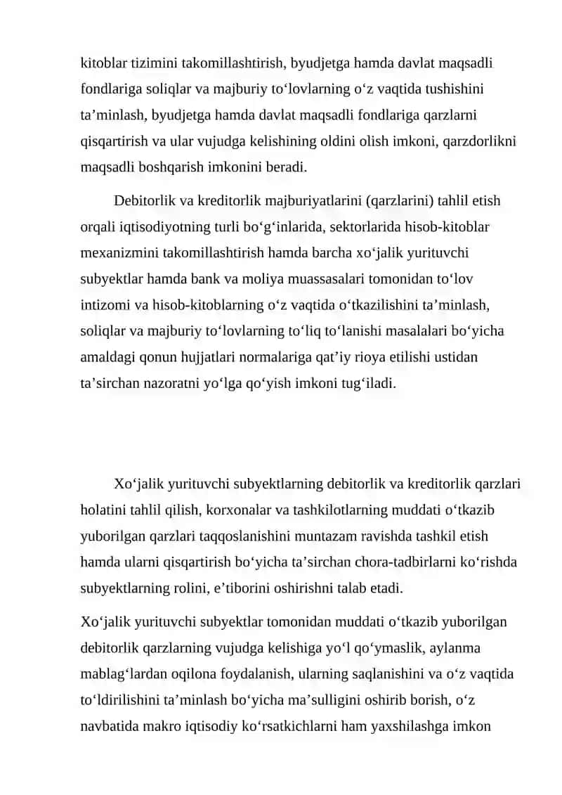 Debitorlik va kreditorlik qarzlari tahlili 2