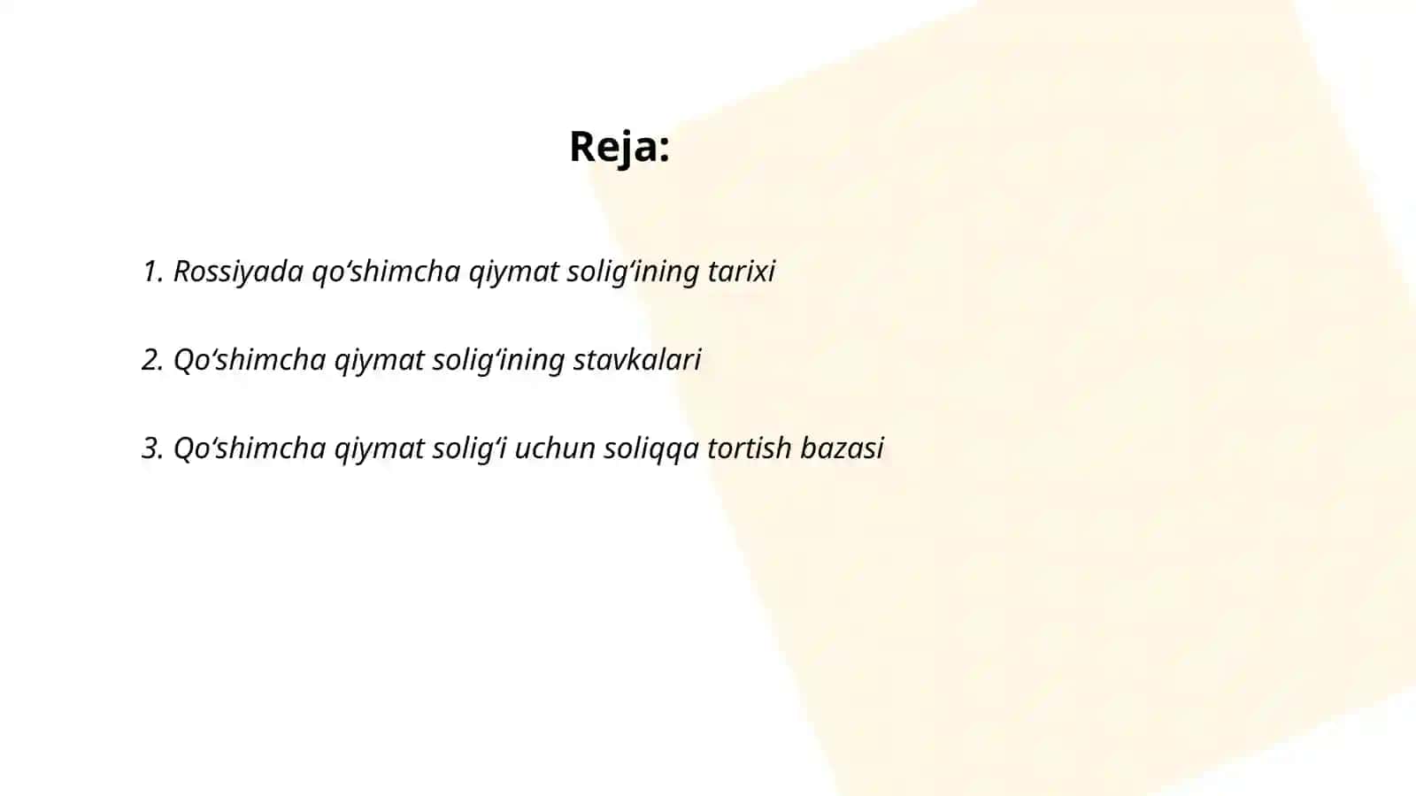 Rossiyada qo'shimcha qiymat solig'i 2