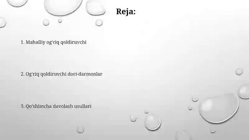 Mahalliy og'riq qoldiruvchi 2