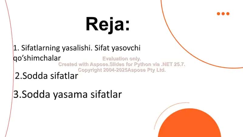 Sifatning yasalishi 2