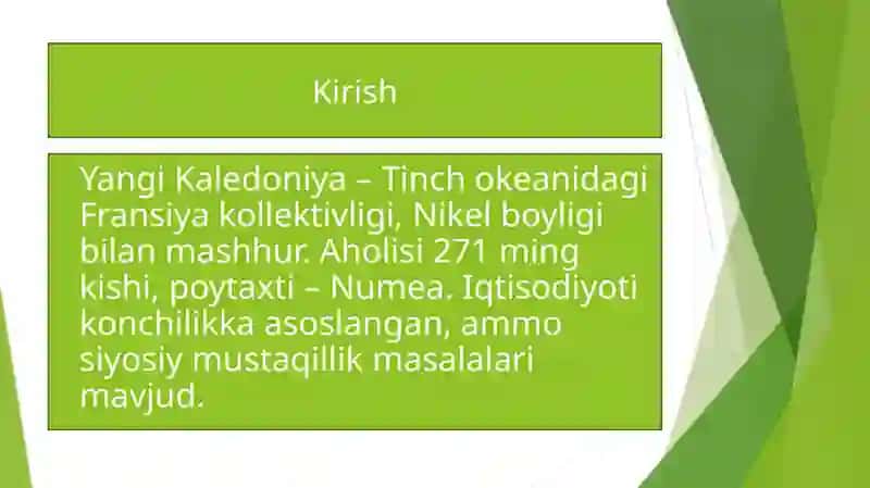 Yangi Kaledoniya haqida Taqdimot 2