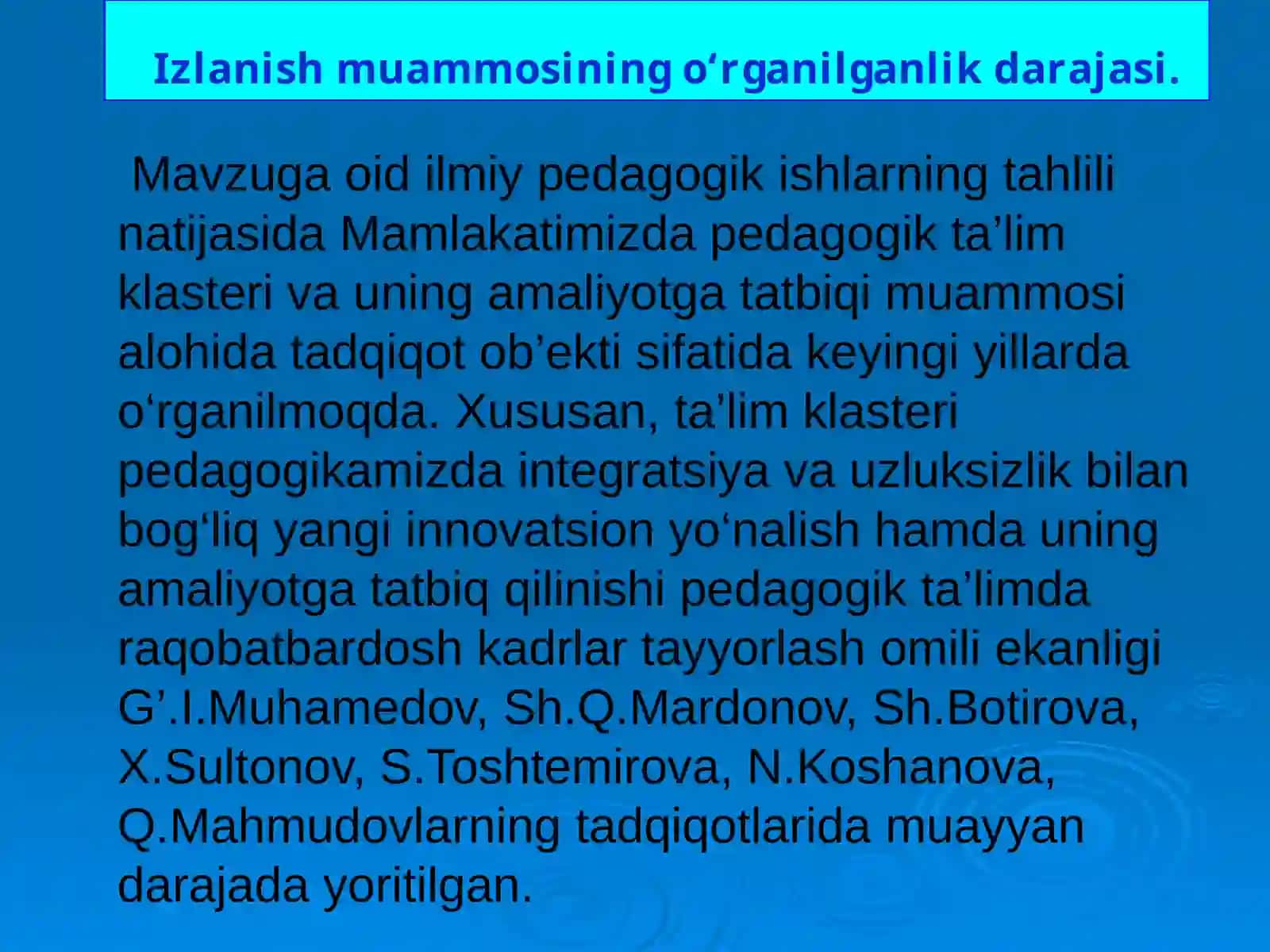 Ta'lim Klasteryolari 2