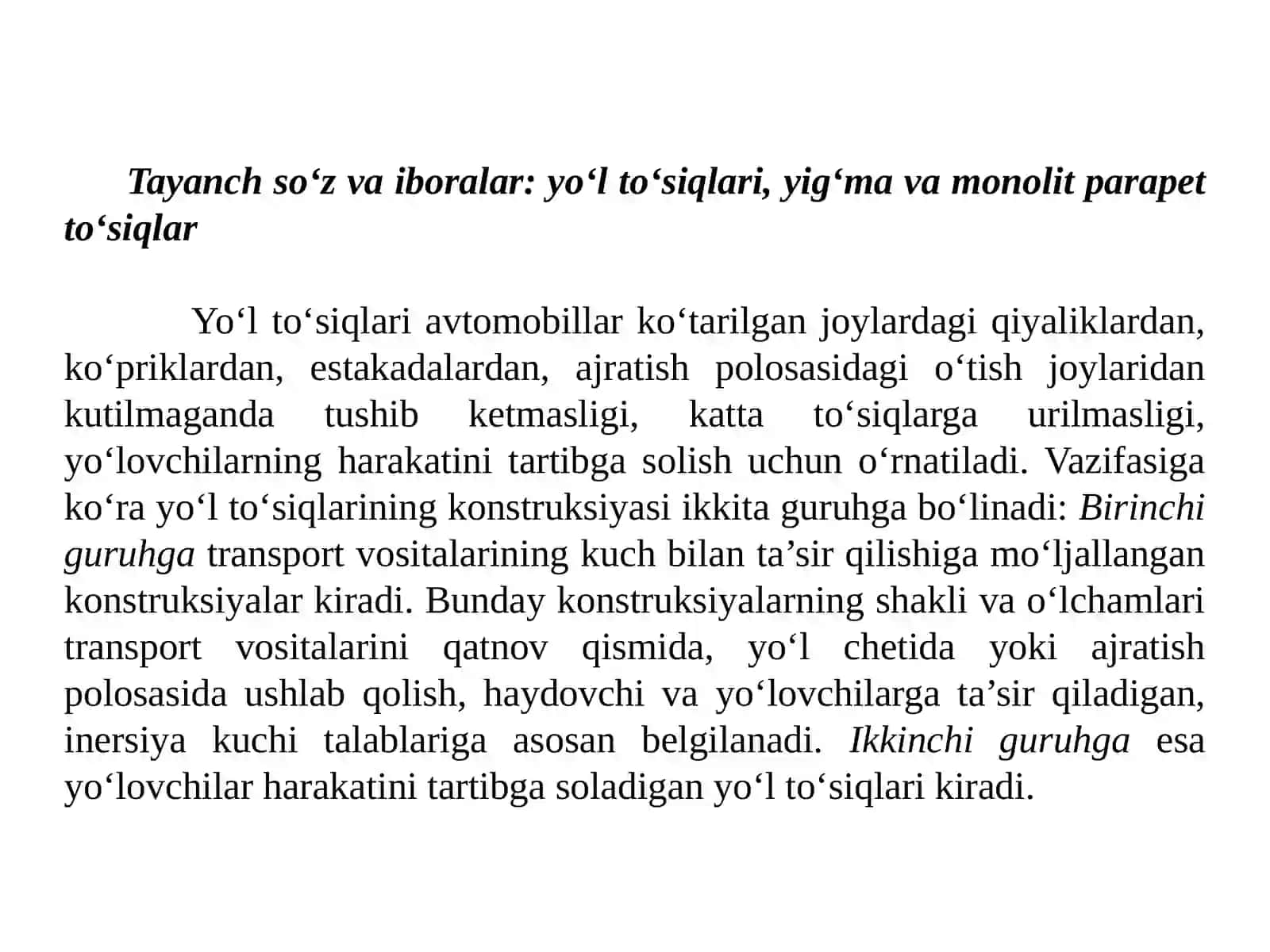 AVTOMOBIL YO‘LLARINI ARXITEKTURAVIY JIHOZLASH 2
