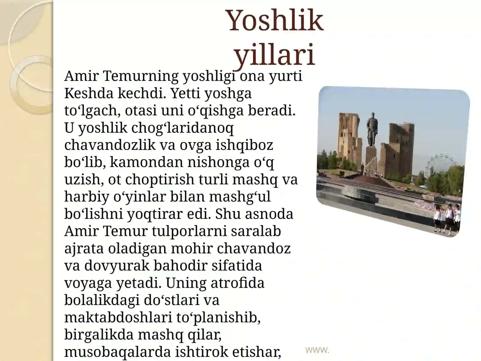 Amir Temur va Temuriy davlati 2