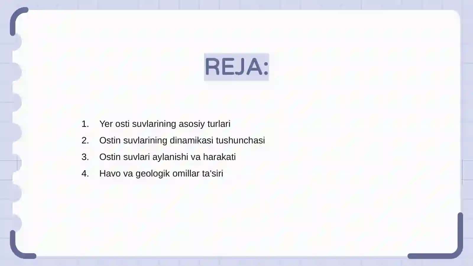 Yer osti suvlarining dinamikasi 2