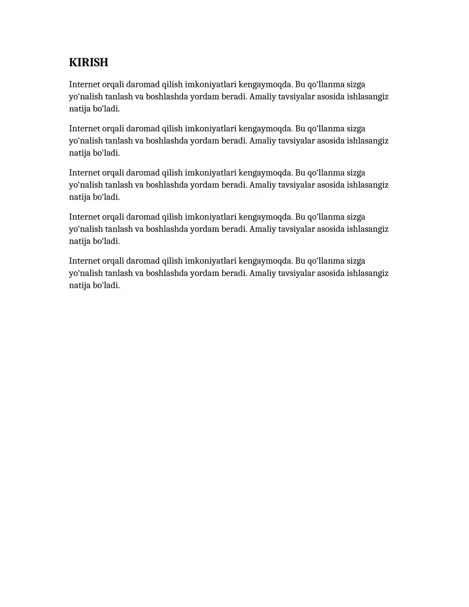 INTERNETDA PUL ISHLASH (0 DAN) 2