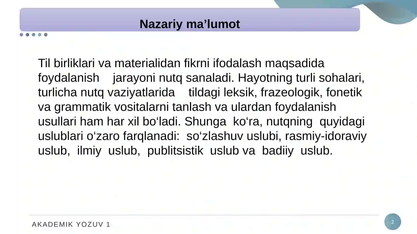 Nutq uslublari 2