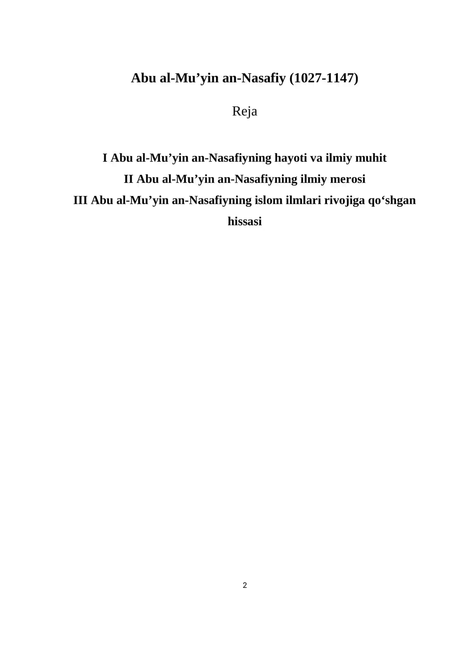 Abu al-Mu’yin an-Nasafiy (1027-1147) 2